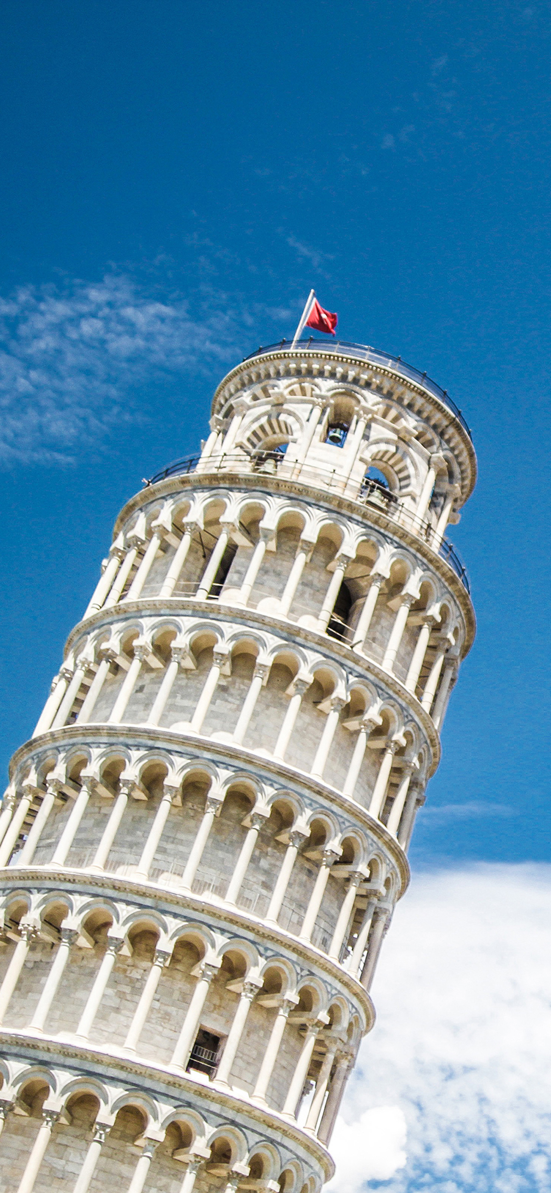 [2436×1125]欧美建筑 比萨斜塔 蓝天 苹果手机壁纸图片