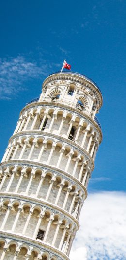 [2436x1125]比萨斜塔 建筑 倾斜 天空 苹果手机壁纸图片