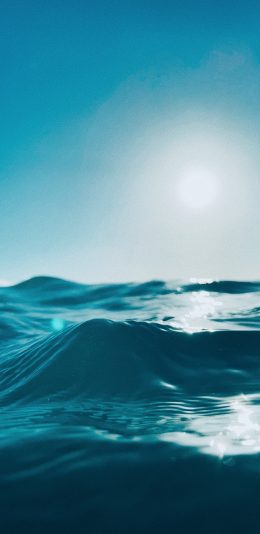 [2436x1125]水浪 浪花 阳光 蓝天 苹果手机壁纸图片