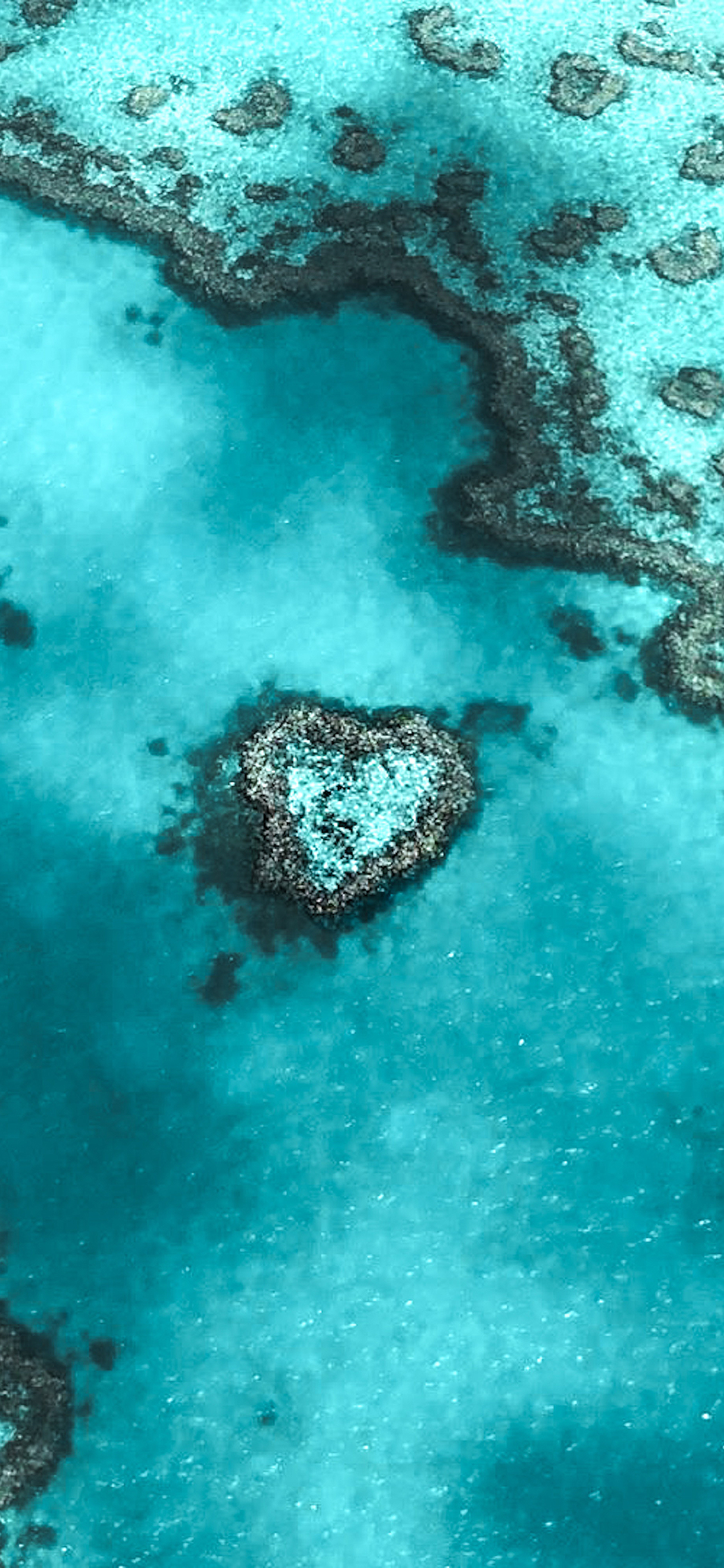 [2436×1125]汉密尔顿岛 澳大利亚 海岛 爱心 心形 大海 海洋 苹果手机壁纸图片