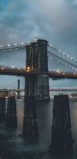 [2436x1125]江河 大桥 设计 连接 通行 苹果手机壁纸图片