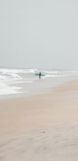 [2436x1125]沙滩 海岸 冲浪 海浪 苹果手机壁纸图片