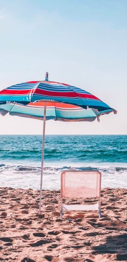 [2436x1125]沙滩 海浪 大海 海岸 苹果手机壁纸图片