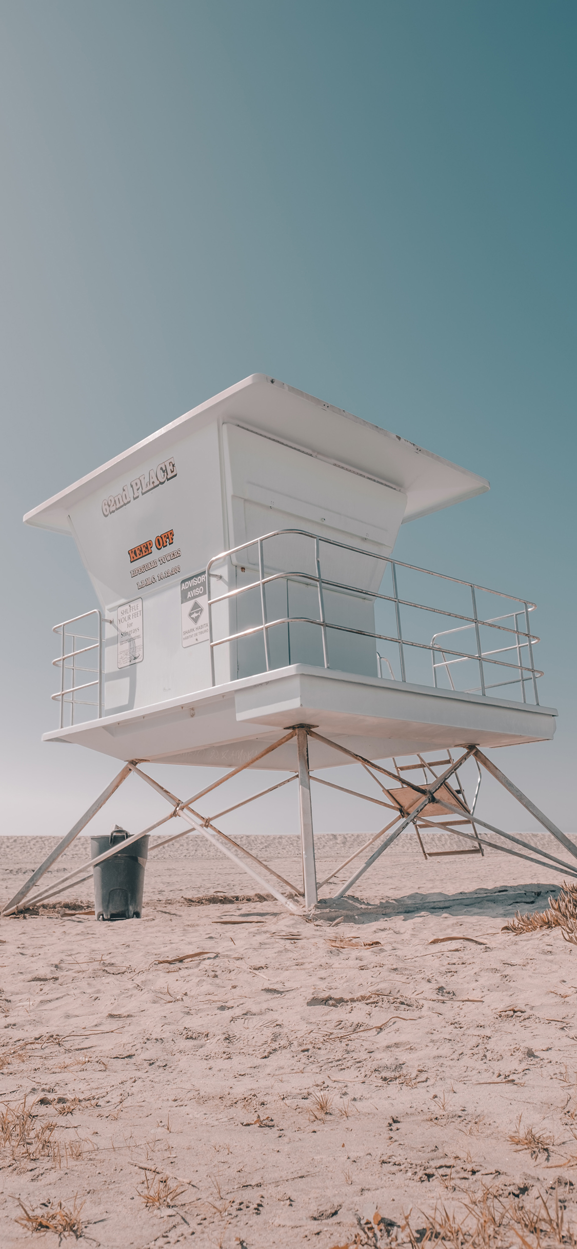 [2436×1125]沙滩 海滩 建筑 小屋 苹果手机壁纸图片