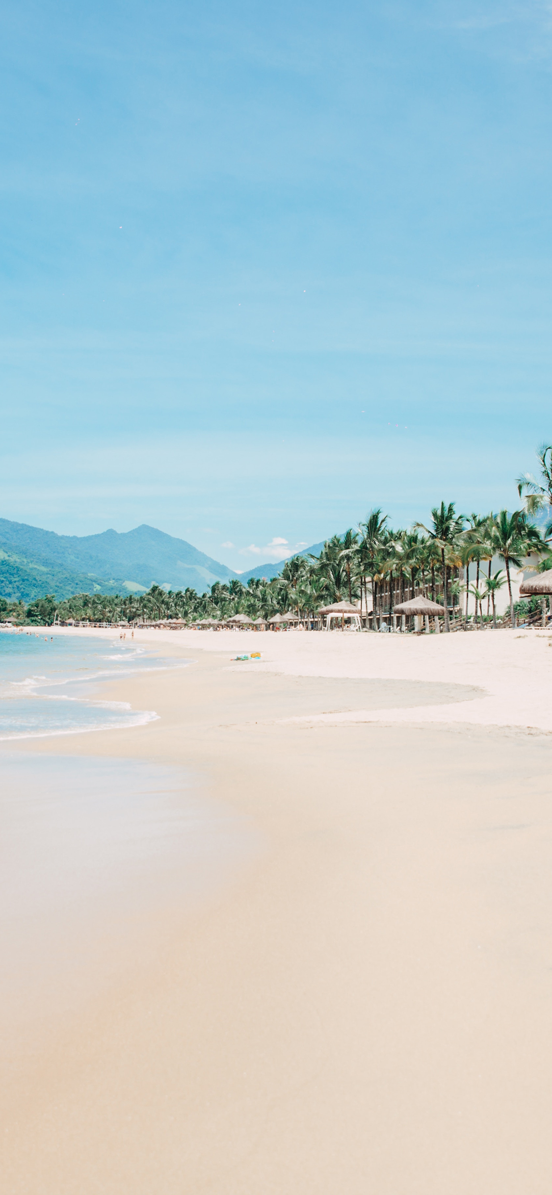 [2436×1125]沙滩 海滩 碧海蓝天 度假 旅游 苹果手机壁纸图片