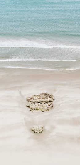 [2436x1125]沙滩 海边 海浪 苹果手机壁纸图片