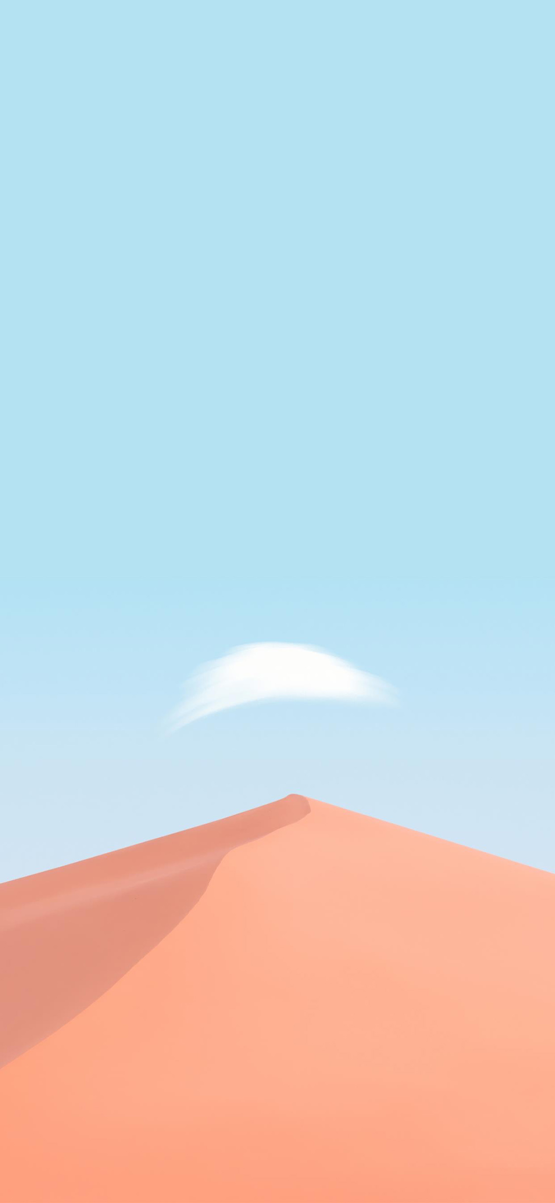 [2436×1125]沙漠 大自然 简约 云朵 苹果手机壁纸图片