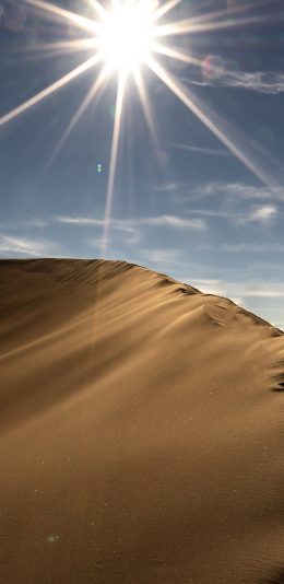 [2436x1125]沙漠 太阳 脚印 干旱 苹果手机壁纸图片