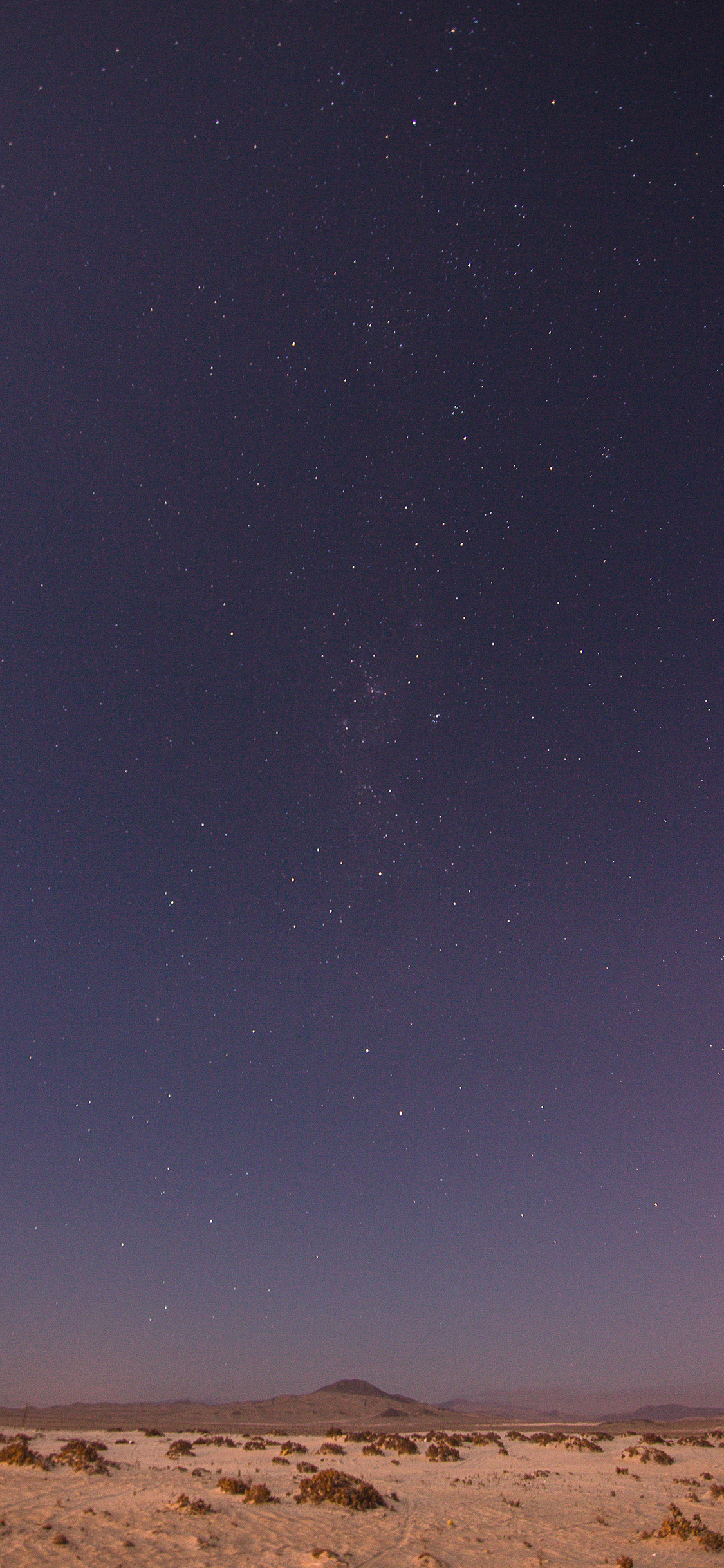 [2436×1125]沙漠 荒凉 星空 苹果手机壁纸图片