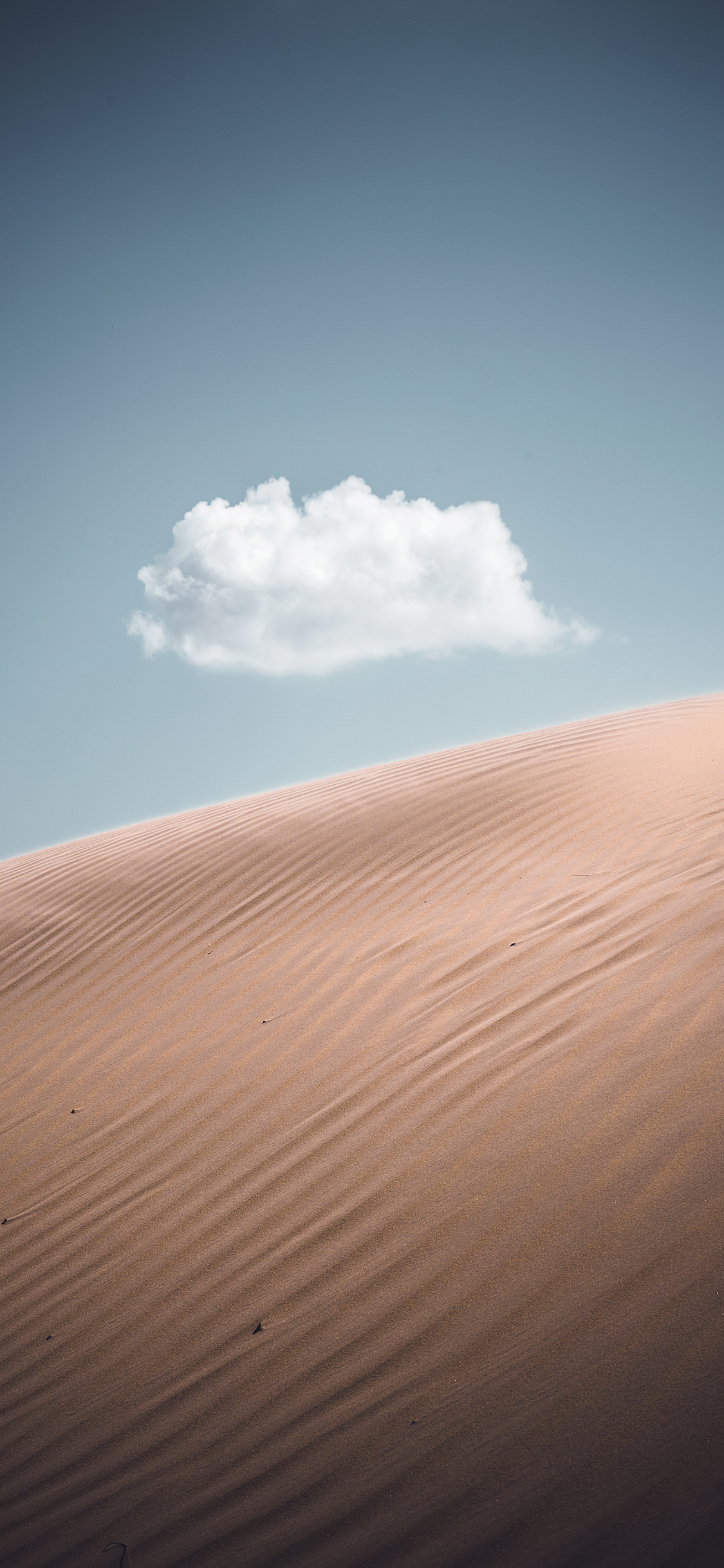 [2436×1125]沙漠 荒芜 蓝天 白云 苹果手机壁纸图片
