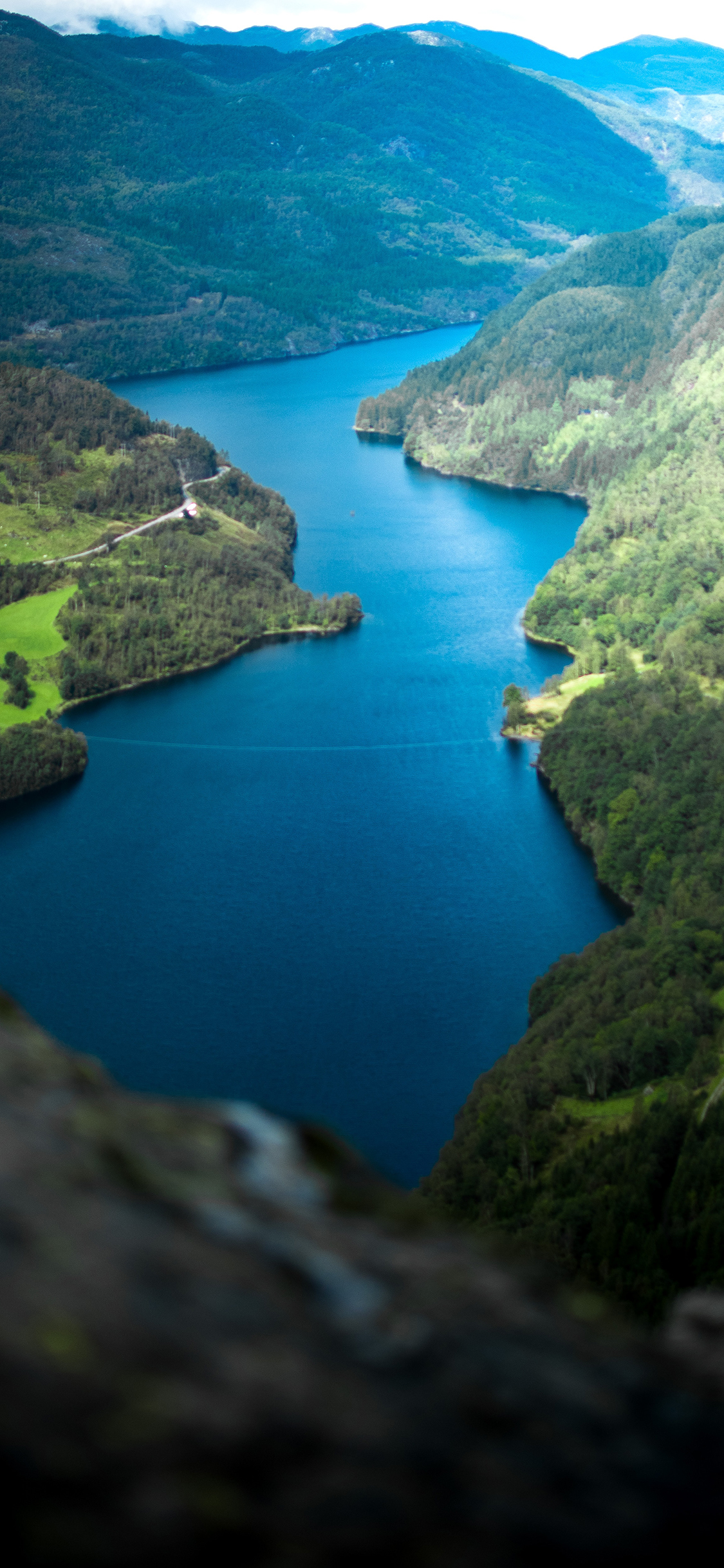 [2436×1125]河流 山川 山谷 流域 苹果手机壁纸图片
