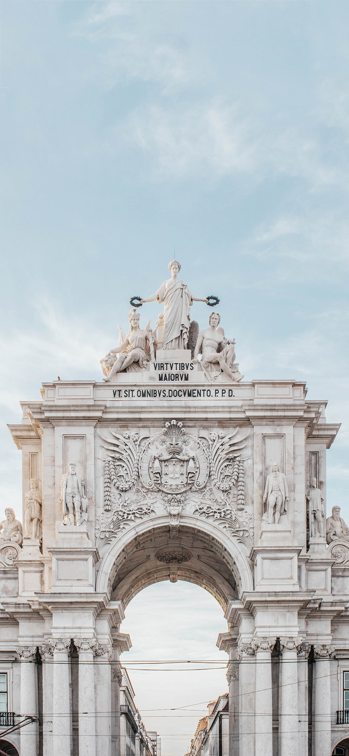 [2436×1125]法国 里斯本贸易广场 景点 苹果手机壁纸图片