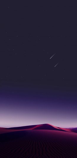 [2436x1125]流星 渐变 夜空 星空 沙漠 唯美 苹果手机壁纸图片