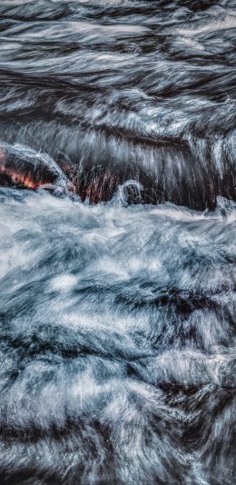 [2436x1125]浪花 水流 落差 水浪 苹果手机壁纸图片