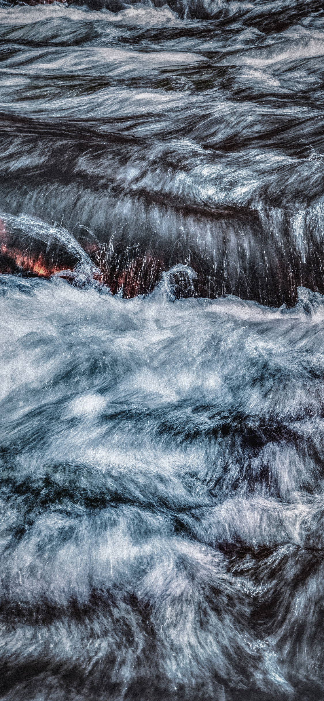 [2436×1125]浪花 水流 落差 水浪 苹果手机壁纸图片
