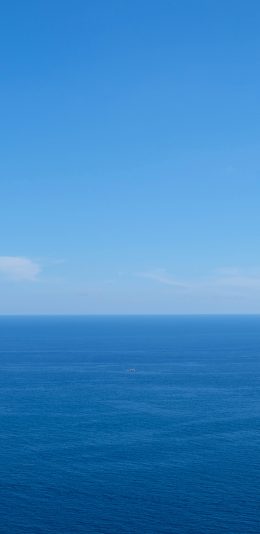 [2436x1125]海天一线 蔚蓝 唯美 大海 天空 苹果手机壁纸图片