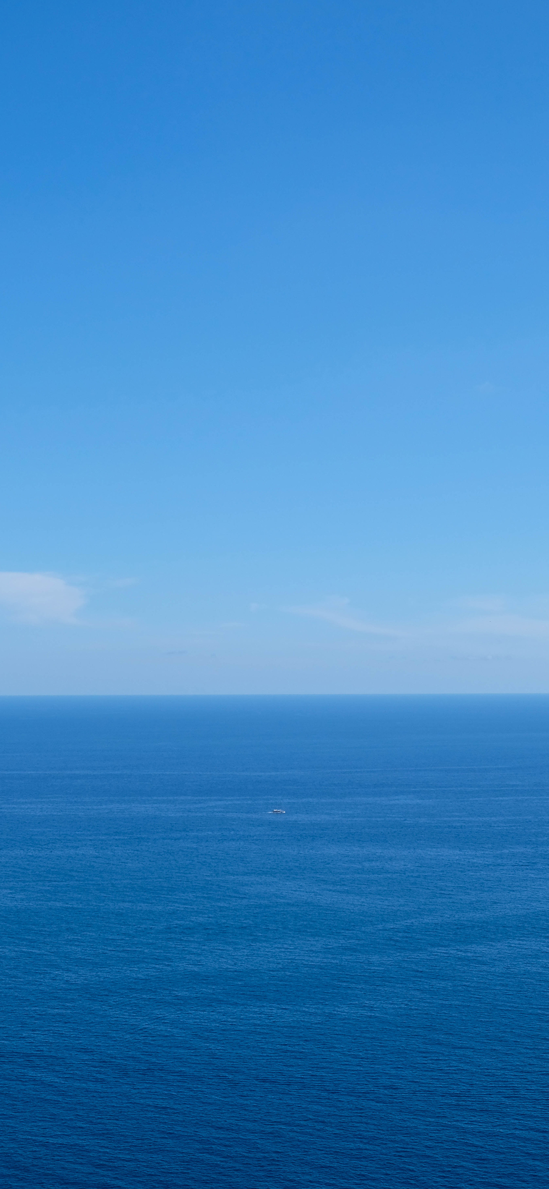 [2436×1125]海天一线 蔚蓝 唯美 大海 天空 苹果手机壁纸图片