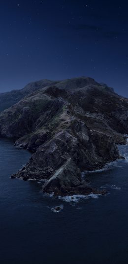 [2436x1125]海岛 夜晚 星空 大海 夜空 苹果手机壁纸图片