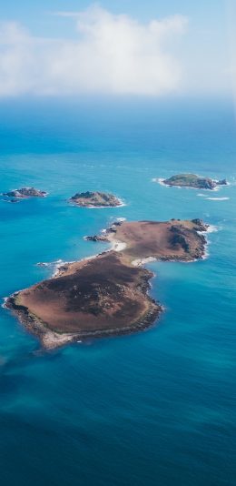 [2436x1125]海岛 大海 蓝色 天空 苹果手机壁纸图片