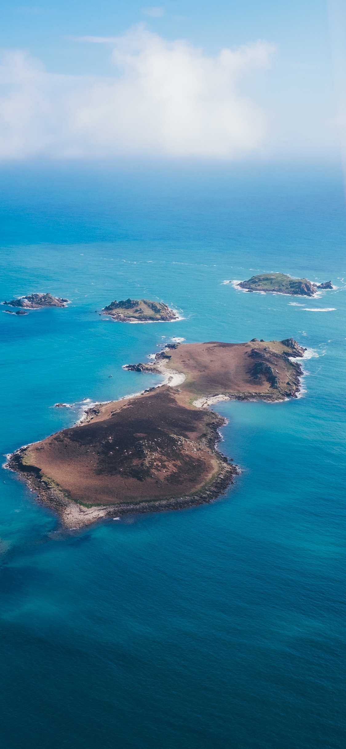 [2436×1125]海岛 大海 蓝色 天空 苹果手机壁纸图片