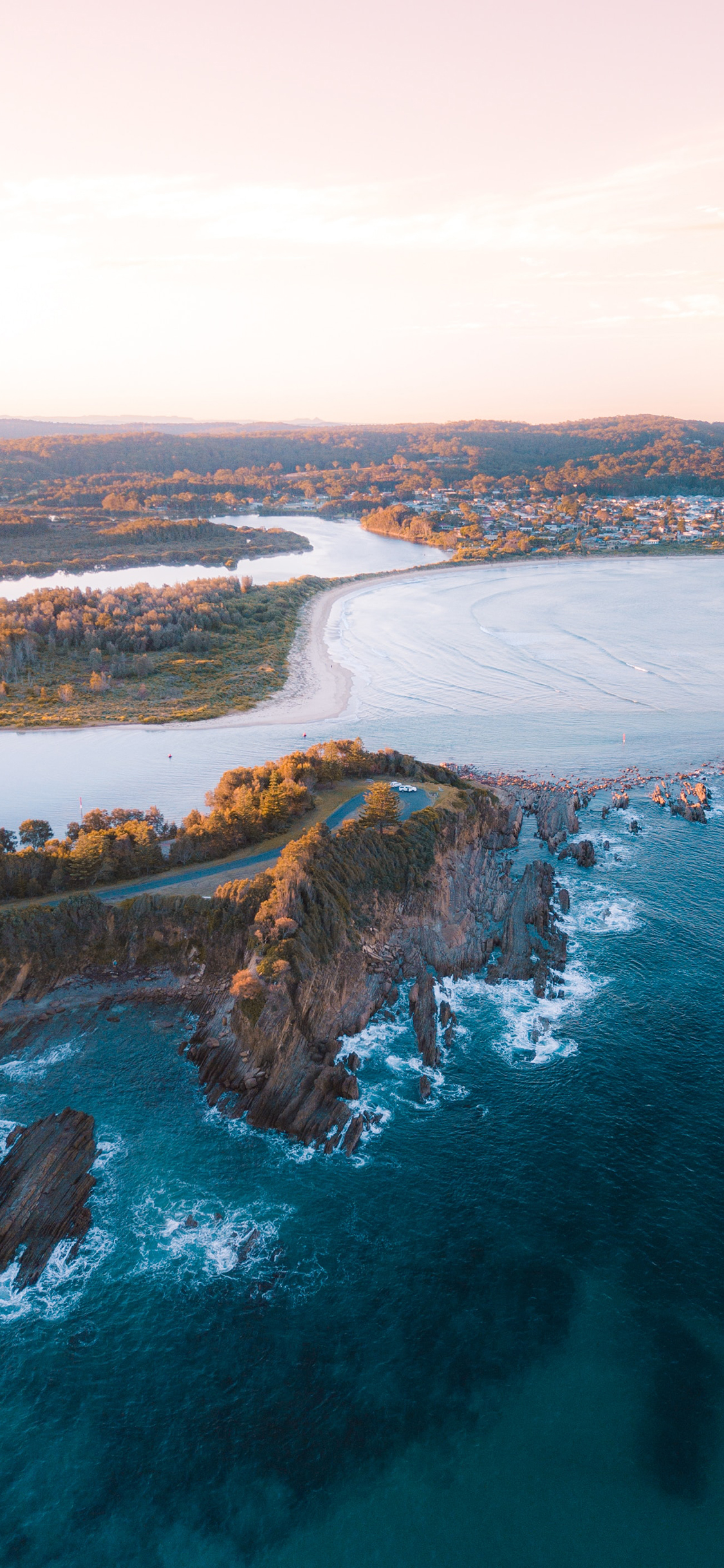 [2436×1125]海岸 大海 海浪 广阔 苹果手机壁纸图片