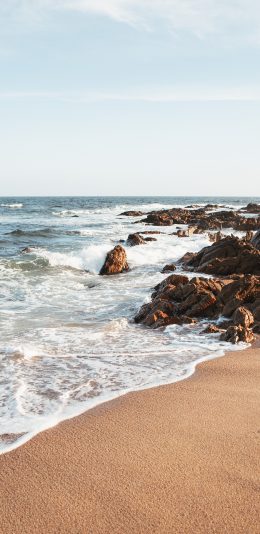 [2436x1125]海岸 海浪 浪花 沙滩