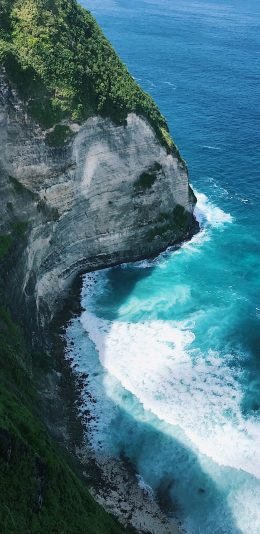 [2436x1125]海峡 大海 海浪 海岸 苹果手机壁纸图片