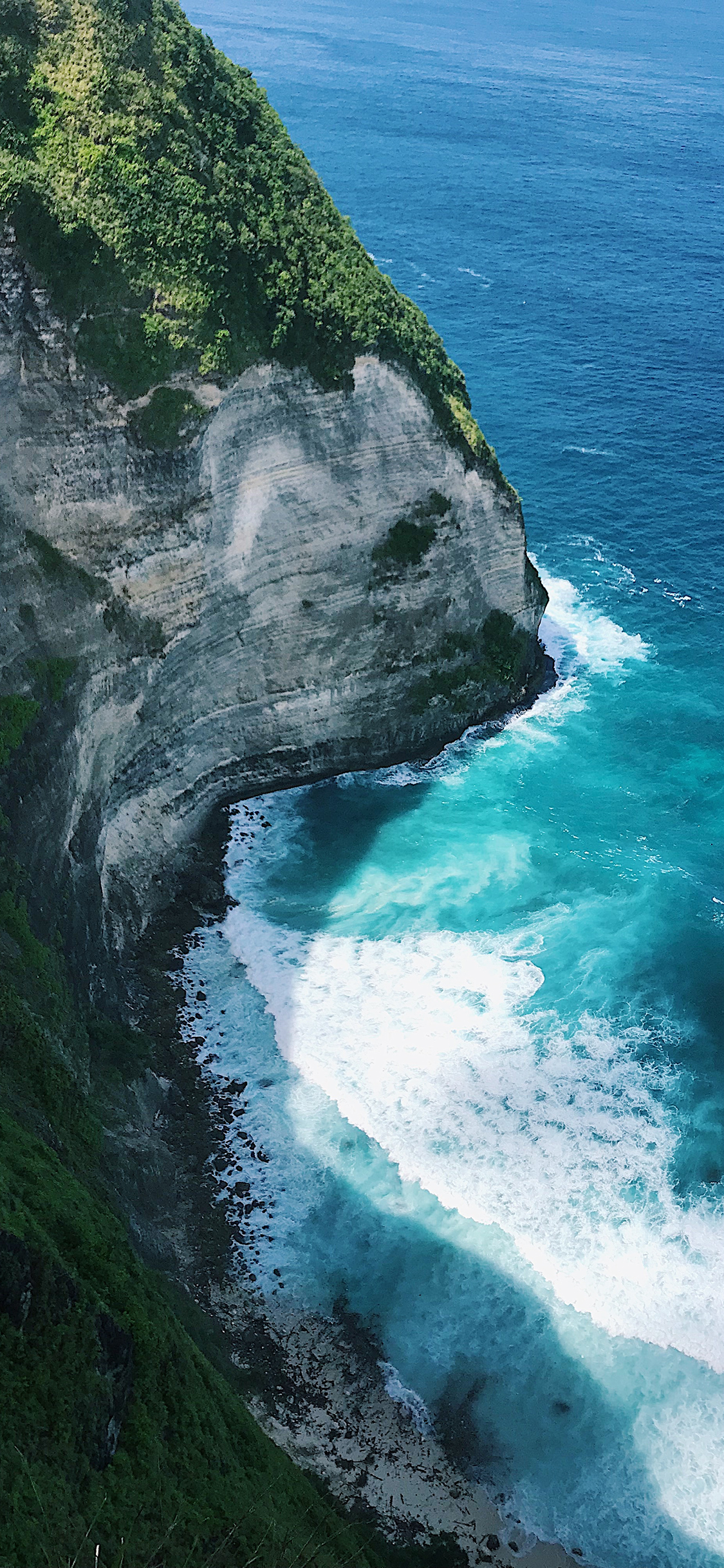 [2436×1125]海峡 大海 海浪 海岸 苹果手机壁纸图片