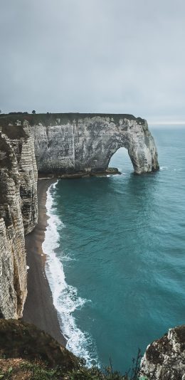 [2436x1125]海峡 海水 浪花 自然 苹果手机壁纸图片