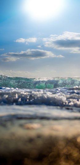 [2436x1125]海水 大海 海面 浪花 苹果手机壁纸图片