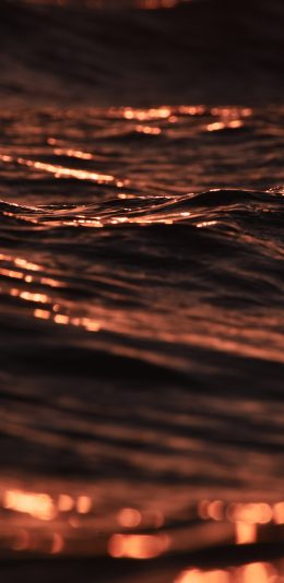 [2436x1125]海水 暗涌 晚霞 自然 苹果手机壁纸图片