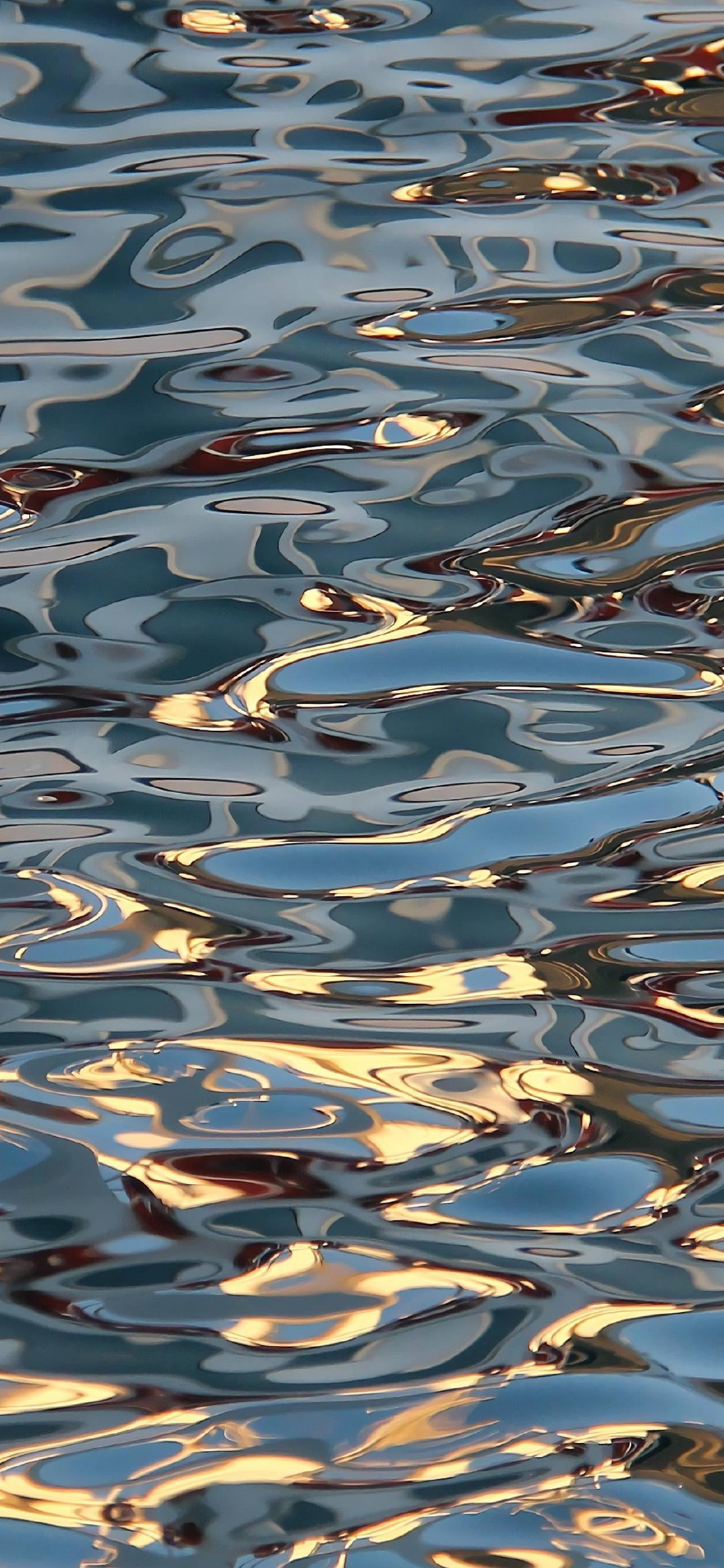 [2436×1125]海水 暗涌 阳光 流动 苹果手机壁纸图片