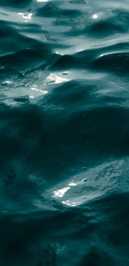 [2436x1125]海水 水面 流动 蓝色 苹果手机壁纸图片