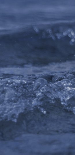 [2436x1125]海水 海浪 蓝色 大海 苹果手机壁纸图片