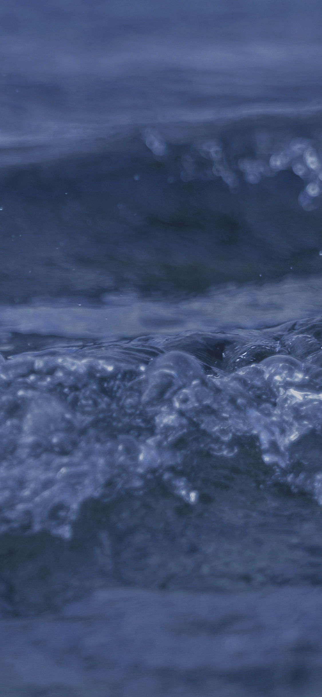 [2436×1125]海水 海浪 蓝色 大海 苹果手机壁纸图片