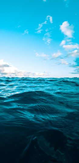 [2436x1125]海水 海面 蓝色 大海 苹果手机壁纸图片