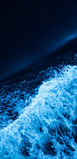 [2436x1125]海浪 大海 浪花 蓝色 苹果手机壁纸图片