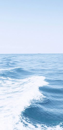 [2436x1125]海浪 大海 蓝色 海洋 浪花 苹果手机壁纸图片