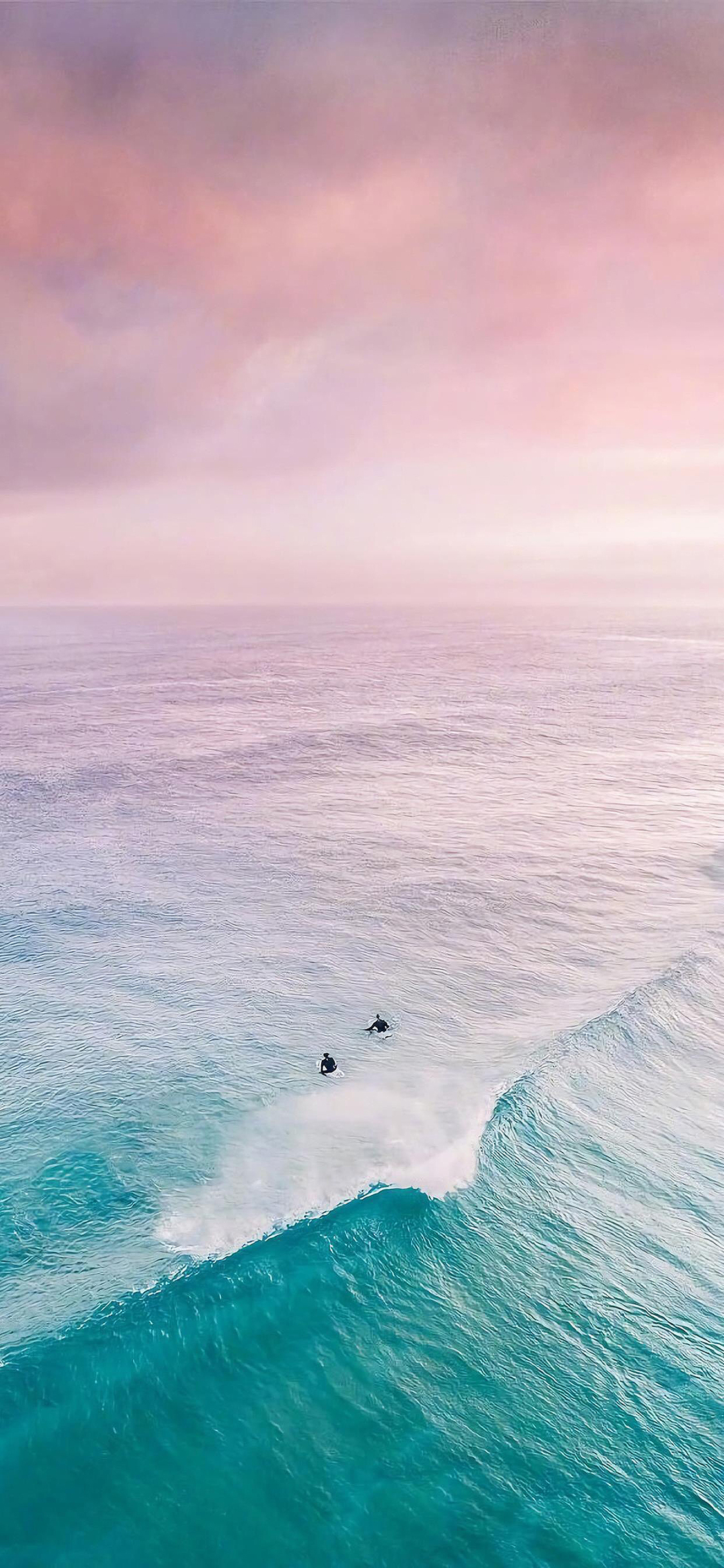 [2436×1125]海浪 浪花 大海 天空 云彩 苹果手机壁纸图片