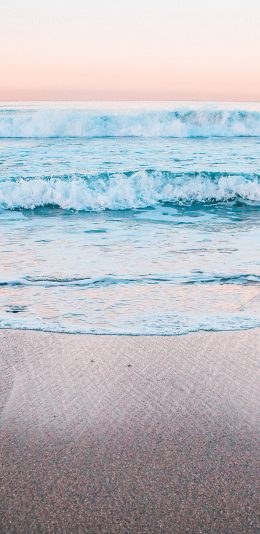 [2436x1125]海浪 浪花 大海 沙滩 苹果手机壁纸图片