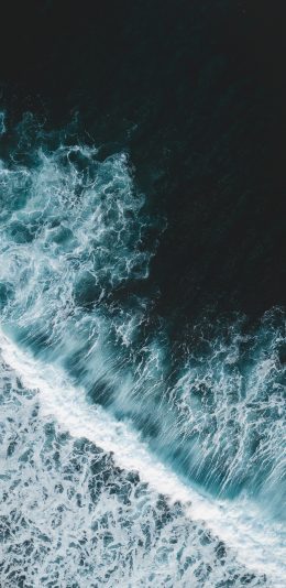 [2436x1125]海浪 浪花 大海 波浪 苹果手机壁纸图片