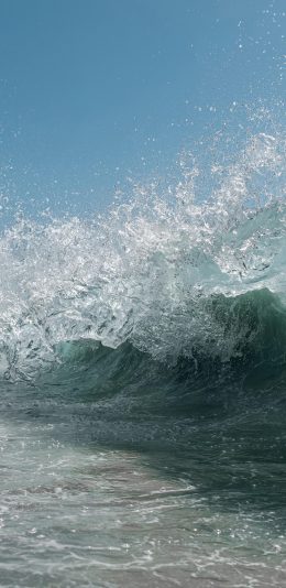 [2436x1125]海浪 浪花 大海 海水 海洋 苹果手机壁纸图片