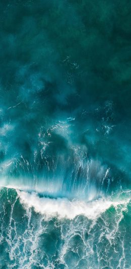 [2436x1125]海浪 海水 大海  波浪 苹果手机壁纸图片