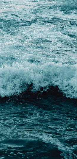 [2436x1125]海浪 海水 潮涌 大海 苹果手机壁纸图片