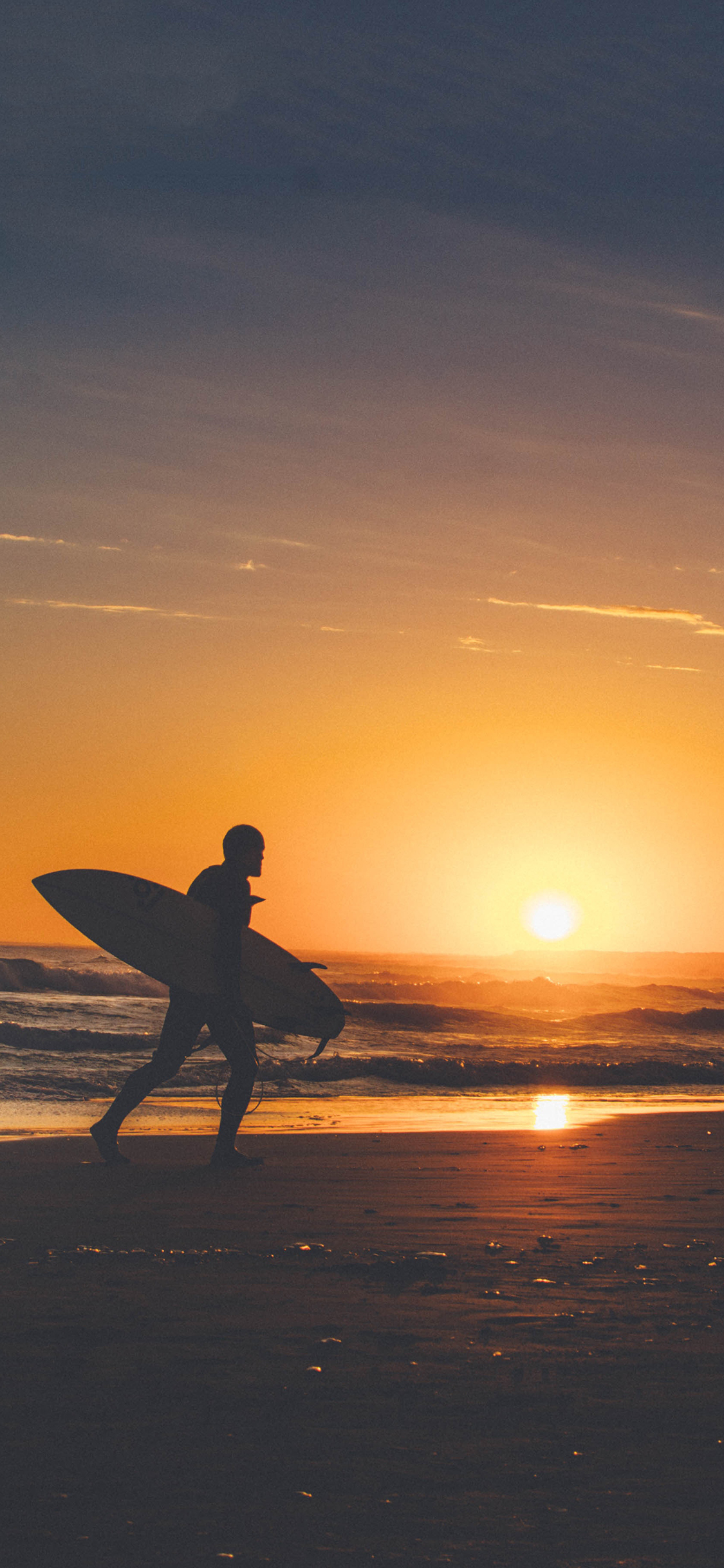 [2436×1125]海边 沙滩 美景 冲浪 苹果手机壁纸图片