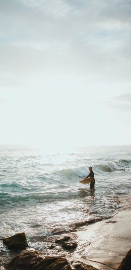 [2436x1125]海边 海浪 冲浪 运动 苹果手机壁纸图片