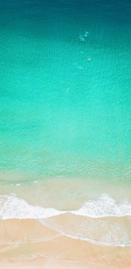 [2436x1125]海边 海浪 大海 渐变 苹果手机壁纸图片