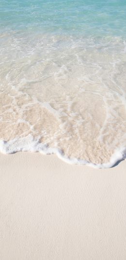 [2436x1125]海边 海浪 沙滩 海水 苹果手机壁纸图片