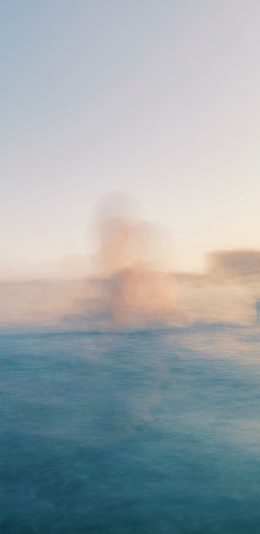 [2436x1125]海面 雾气 大海 朦胧 苹果手机壁纸图片