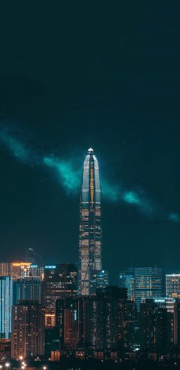 [2436x1125]深圳 城市 夜景 建筑 繁华 都市 苹果手机壁纸图片